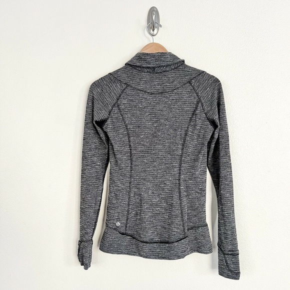 LULULEMON Think Fast Thumbhole Half Zip Pullover Long Sleeve in Coco Pique Black - Picture 11 of 13